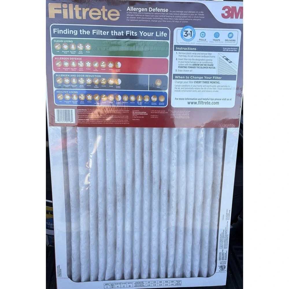 Filtrete 16x25x1 AC Furnace Air Filter MERV 11 MPR 1000‎ 2-Pack